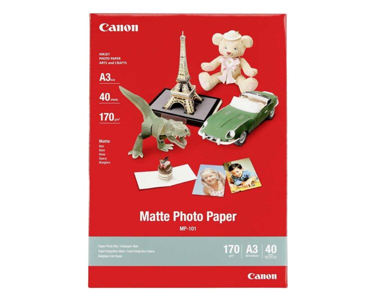 Φωτογραφικό Χαρτί Canon, MP-101, Matte, A3 (29.7x42cm), 170gr, 40 Φύλλα - Image 1