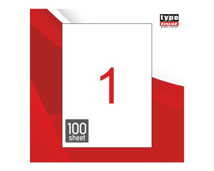 Ετικέτες Αυτοκόλλητες Εκτυπωτών Inkjet & Laser, Typotrust TL 0111, 210mm X 297mm, 100τεμ - Image 1