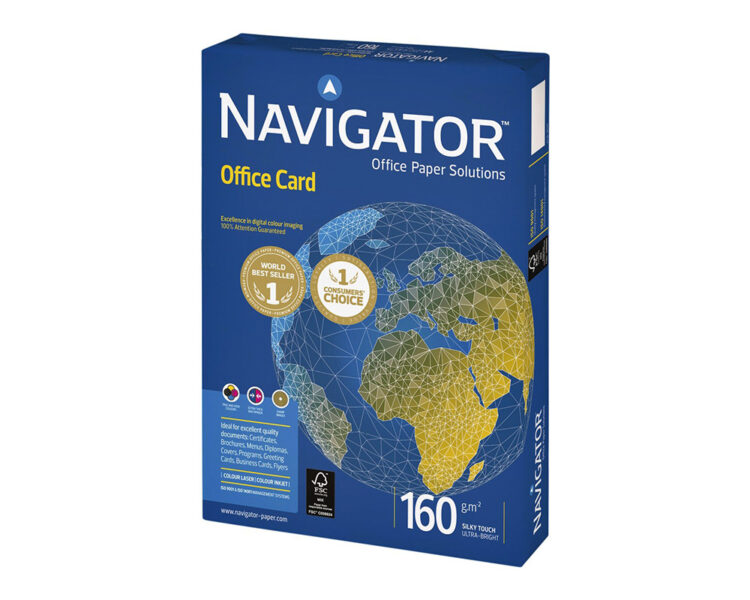 Χαρτί Εκτύπωσης Navigator, Office Card, Λευκό (White), A4 (21x29.7cm), 160gr, 250 Φύλλα - Image 1