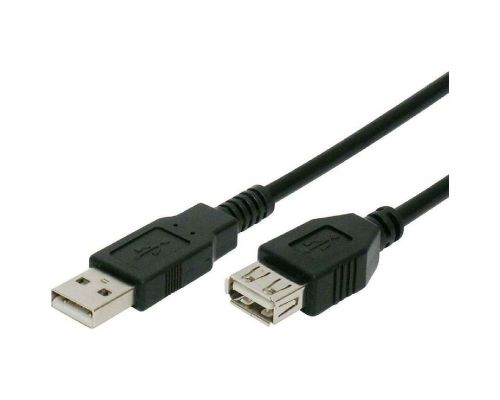 Καλώδιο USB 2.0 Cable USM-A male - USB-F female, Powertech, 3.0m, Μαύρο (CAB-U012)