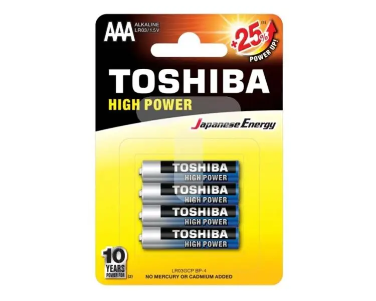 Μπαταρίες ΑΑΑ, Toshiba, High Power, 1.5V, 4τεμάχια - Image 1