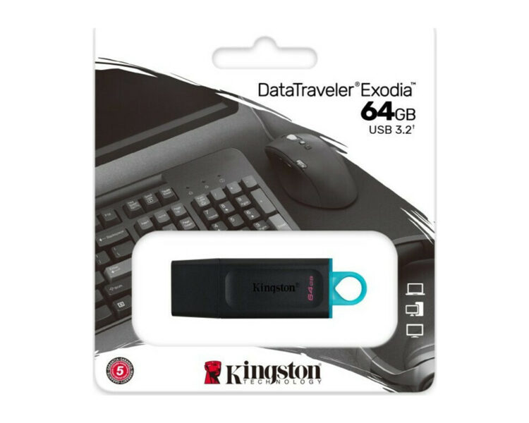 USB Flash Drive, Kingston, DataTraveler - Exodia, 64GB, USB 3.2, Μαύρο - Image 3