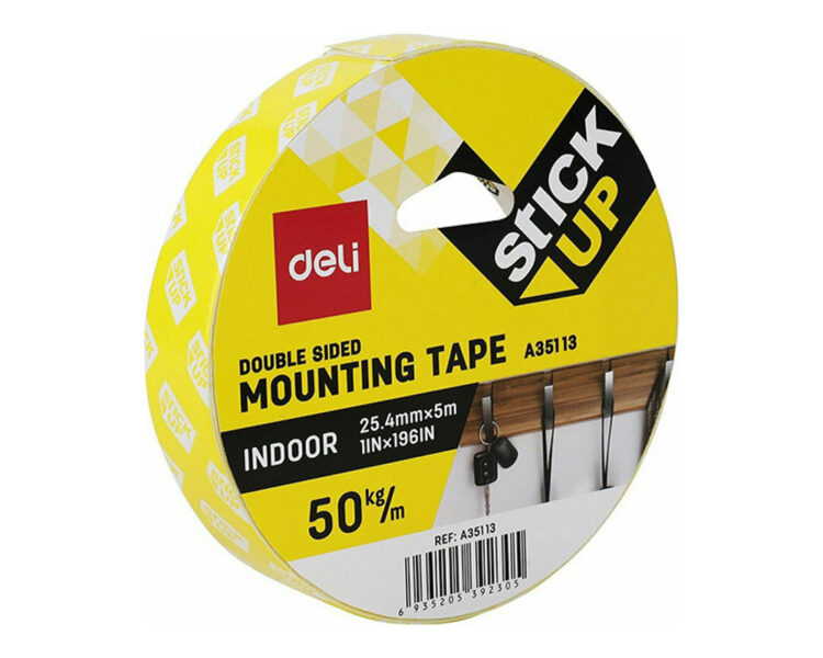 Ταινία Διπλής Όψης (Αυτοκόλλητη Αφρώδης), Deli, Stick Up, 25.4mm X 5m, Λευκή - Image 1