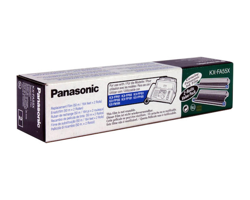 Γνήσια Μελανοταινία (Ribbon) Panasonic KX-FA55X Black (2 Rolls)