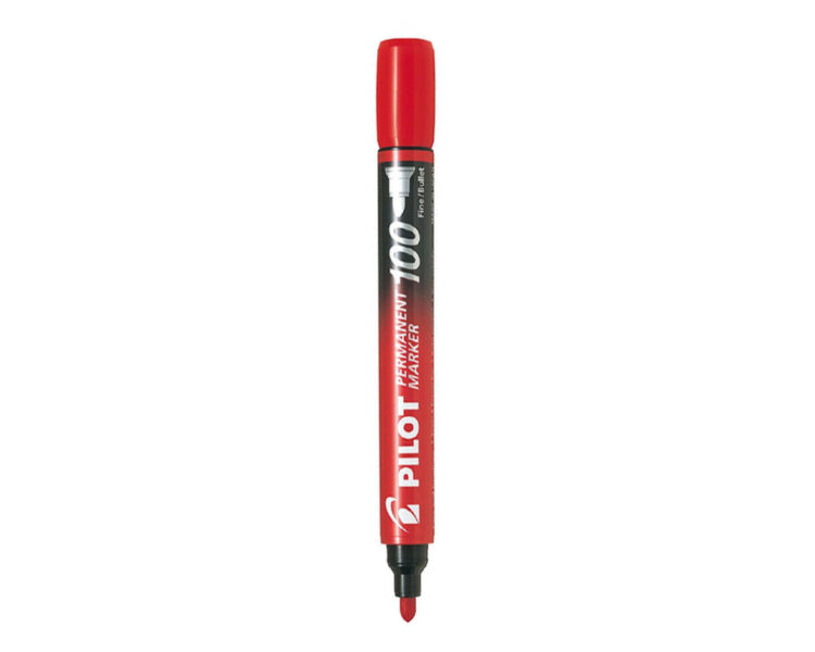 Μαρκαδόρος Ανεξίτηλος Pilot, SCA-100, Αδιάβροχος, 1.00mm, Κόκκινο Χρώμα - Image 2