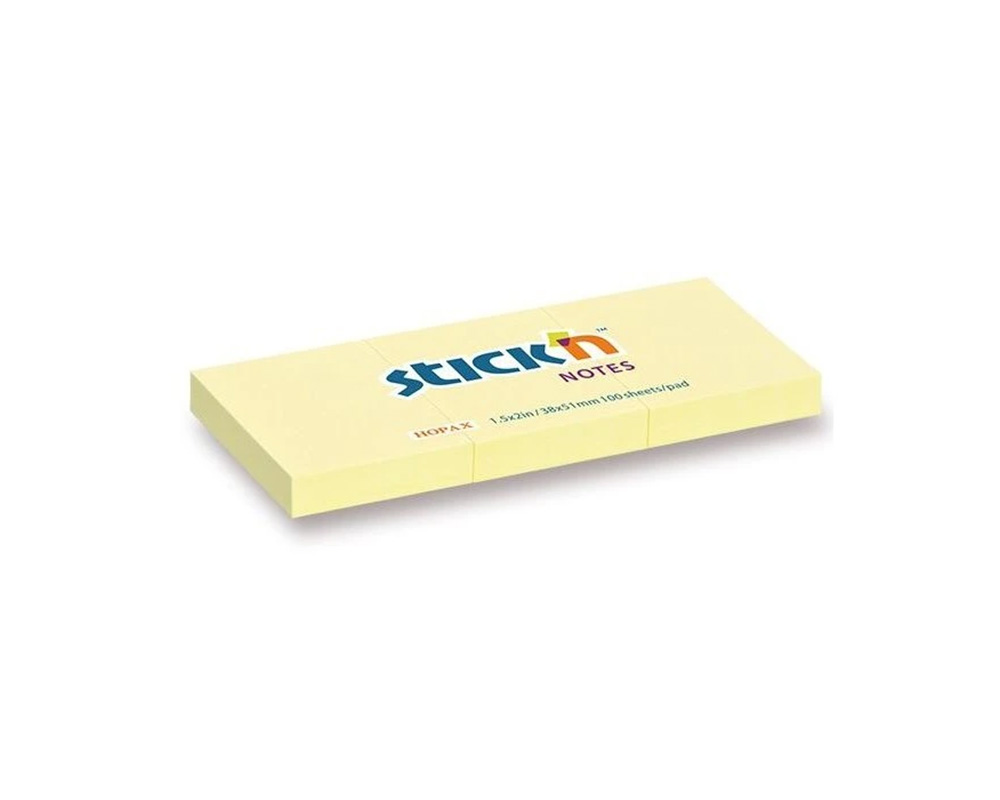 Χαρτάκια Σημειώσεων Αυτοκόλλητα, Stick'N Notes, Hopax, 21003, 38x51mm, Κίτρινα